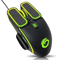 VersionTECH. Gaming Mouse Wired, USB Optical Computer Mice with RGB Backlit, 4 Adjustable DPI Up to 7200, Ergonomic Gamer Laptop PC Mouse with 6 Programmable Buttons for Windows 7/8/10/XP