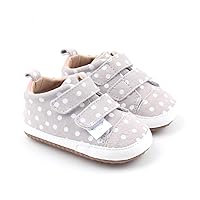 Gray Suede Polka Dots Low Top Slip On with Straps Weatherproof Girls