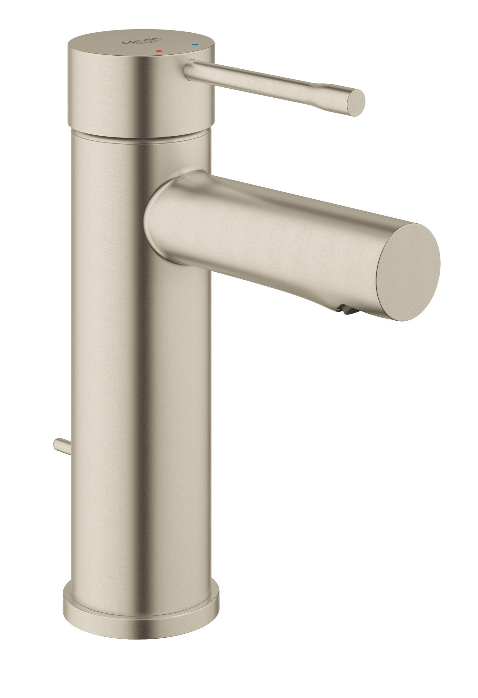 GROHE 32216ENA Essence Single Hole Bathroom Faucet with Single Handle, Size Small, Brass, Brushed Nickel Infinity Finish