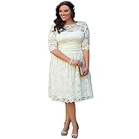 White/Ivory Women's Plus Size Wedding Dress (22W, White)