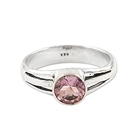 NOVICA Artisan Handmade Amethyst Single Stone Ring .925 Sterling Silver India Birthstone Gemstone 'Lilac Wish'