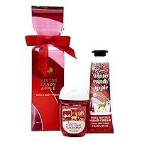 Winter Candy Apple Travel Gift Set - Includes a hand gel (1 fl oz) and hand cream (1 fl oz) arranged inside a small decorative gift box.