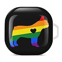 Rainbow Bullddog Hearbeat Pattern Printed Bluetooth Case Cover Hard PC Headset Protective Shell for Samsung Headset