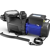AQUASTRONG 2 HP In/Above Ground Dual Speed Pool Pump, 5186GPH, 115V, High Flow, Powerful Self Priming Swimming Pool Pump with Filter Basket for Swimming Pool