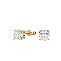 VVS Gems VVS Certfied 14K White Gold/Yellow Gold/Rose Gold Diamond Stud Earrings For Women With Butterfly Push backs- 3 Different Size Available