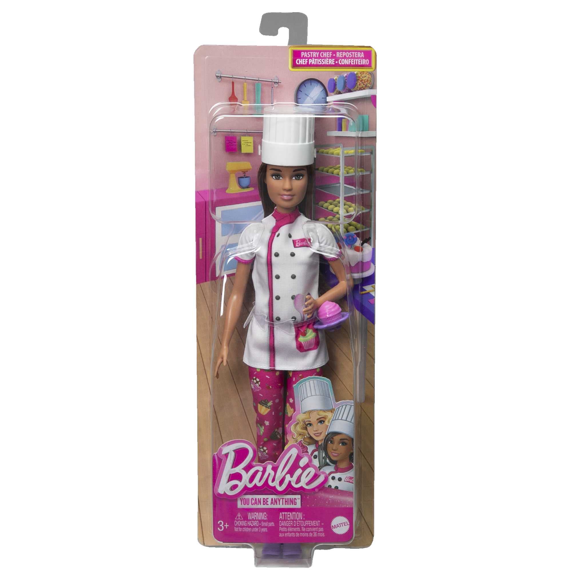 Barbie Doll & Accessories, Career Pastry Chef Doll with Hat, and Cake Slice