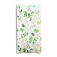 Baby Green Leaf Diaper Changing Pad Cover Cradle Mattress Sheets, Infant Stretchy Fabric Changing Table Cover Changing Mat Cover Baby Nursery Diaper Changing Pad Sheets (Green Leaves)