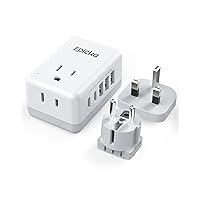 US to Germany France Travel Adapter (X232EF, 1 Pack) & Swappable Type G Plug Attachment Only (R-X232G, 1 Pack)