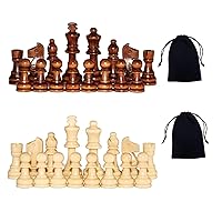 Chess Pieces, 3 Inch King Figures Chess Game Pawns Figurine Pieces, Replacement of Missing Piece, Includes Storage Bag (Chess Pieces)