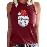 Womens Tops Spring Plus Women's Baseball Print Sleeveless Vest Summer Three Color T Shirt Women Running T Shir