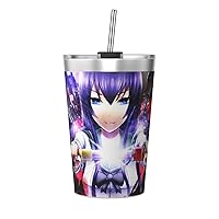 Highschool Of The Dead 12OZ Thermos With Conical Straw Insulated Kettle Stainless Steel Mug Cup Thermal Flask
