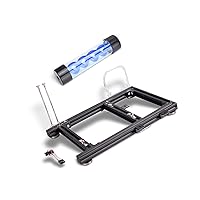 Computer Chassis DIY Set, Chassis Bracket+Water Cooling Tank Reservoir, G1/4 Threaded 200mm Cool Blue Water Tank, Computer Aluminum DIY Bare Frame