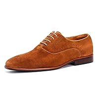 Plain Toe Lace-up Comfortable Shoes Dress Genuine Leather Oxfords for Men Classic Formal
