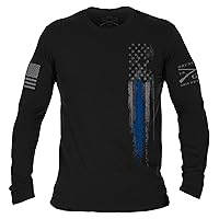 Grunt Style Blue Line Flag Long Sleeve T-Shirt