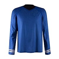 Men's Star Series Costume Shirt Kirk/Scotty/Spock T-Shirts (XXL, Blue)