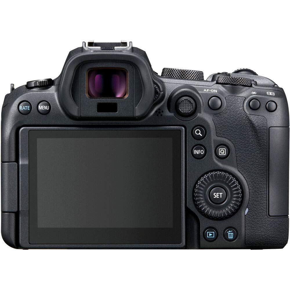 Canon EOS R6 Mirrorless Digital Camera with 24-105mm f/4-7.1 Lens (4082C022) + 4K Monitor + Pro Headphones + Pro Mic + 2 x 64GB Memory Card + Case + Corel Photo Software + Pro Tripod + More (Renewed)