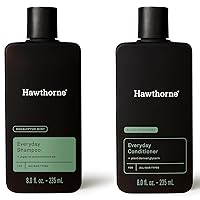 Hawthorne Men's Everyday Shampoo and Conditioner Set. For Stronger, Healthier Hair with Pure Avocado Oil and Coconut Oil. Mint and Eucalyptus Scent. Sulfate Free, Paraben Free. 8 fl. oz each.