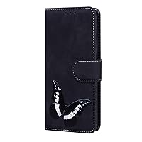 IVY Reno 5 Pro Plus Case for Reno 5 Pro Plus,[Butterfly][Flip Kickstand][Magnetic Buckle][Skin Touch Feeling] Wallet Case for Oppo Reno 5 Pro Plus Case - Black