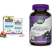 Garden of Life Dr. Formulated Probiotics Organic Kids+ Plus Vitamin C & D - Berry Cherry - Gluten & Nature's Way Sambucus Elderberry Immune Gummies