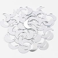 Embroiderymaterial Heart Shaped Shisha Mirrors for Lippan Art, Embellishments, Jewelry Making, and Crafts (100 Pack, 20 * 17 mm) (Half Moon)