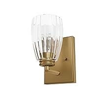 Hunter - Rossmoor 1-Light Luxe Gold, Small Sconce Light, Dimmable, Formal Style, for Bedrooms, Kitchens, Foyers, Bathrooms - 13196