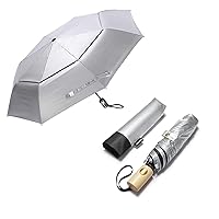 G4Free 2 Pack UPF 50+ UV Protection Umbrella, 42 Inch Vented Umbrella & 42 Inch Compact Umbrella (Black)