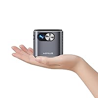 Mini Projector with Android TV, DLP and Rechargeable Battery, WiMiUS Pico Pocket Portable Projector with WiFi Bluetooth, 360°Speaker, 1080P Support, Wireless Smart Outdoor Projector for Phone/HDMI/USB