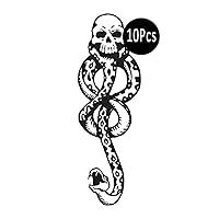 10 Pcs Magic Mantra Snake Skull Dark Mark Death Eater Temporary Halloween Cosplay Tattoo Accessories