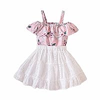 Children's Clothing Girls Summer Sling Printed Top + Skirt Set Suitable for 2 to 7 Years Old Lollipop Dress Girl Size 6