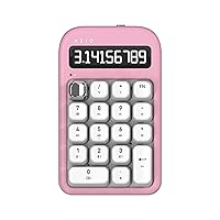 AZIO IZO Wireless Mechanical Calculator & Number Pad (Pink/Silver) - Bluetooth 5.0 & USB, Gateron-Red Mechanical Switch, 9 Backlight Modes, Rechargeable, PC & Mac Compatible, Pink Blossom (IN408)
