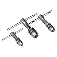 T-Handle T Type Tap Wrench Set Of 3 Pieces Solid Collet Jaws