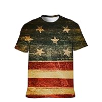 Unisex American USA Novelty T-Shirt Colors-Graphic Casual Funny Short-Sleeve: Performance Comfort Soft 3D Hipster Slim Tee