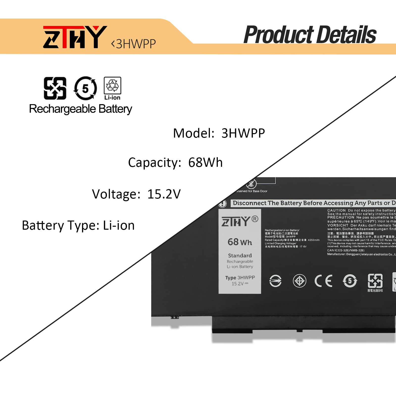 Mua ZTHY 3HWPP Laptop Battery Replacement for Dell Latitude 5401 5410 5411  5501 5510 5511 Precision 3541 3551 Inspiron 7706 2-in-1 Inspiron 17  7500/7506 2-in-1 Black 10X1J N2NLL 1VY7F 451-BCMN  68Wh trên Amazon Mỹ  chính hãng 2023 | Giaonhan247
