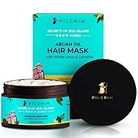 Korean Argan Oil Hair Mask for dry & frizzy hair with White Lotus and Camellia | Hair Mask for smoothening hair, deep conditioning and hair fall control | For Men & Women | 200ml