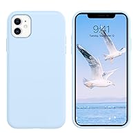 GUAGUA Compatible for iPhone 11 Case, iPhone 11 Liquid Silicone Phone Case, Slim Soft Thin Microfiber Lining Cushion Texture Cover Shockproof Protective Phone Case for iPhone 11 6.1'', Light Blue