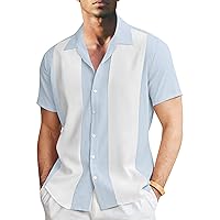 Men's Summer Shirts Hawaiian Shirt Blue 4XL Button Down Shirts for Men Men's Casual Shirts Navy Big Tall Shirt
