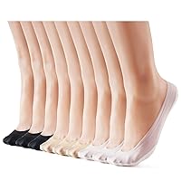 3-9 Pairs No Show Socks Women Nylon Ultra Low Cut Non-Slip Thin Liner Socks Invisible Hidden Socks for Flats