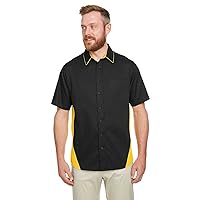 Tall Flash IL Colorblock Short Sleeve Shirt (M586T) Black/SNRY YLLW, LT