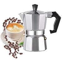 Moka Pot Coffee Pots And Stovetop Espresso Maker,Italian Coffee Maker,Greca Coffee Maker, Cafeteras, 150ml, Silver (3 Cup)