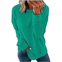 Fall Long Sleeve Shirts for Women O Neck Sweater Tops Casual Sweatshirts Printed Blouse Loose Trendy Shirt Pullover
