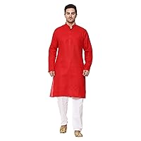 Kurta Pajama Set For Men's (Red (38))