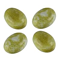 4pcs Adabele Natural Peridot Green Lucky Jasper Flatback Oval Gemstone Cabochon Loose Dome Cabs Stone 20mm x 15mm (0.79