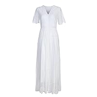 Summer Dresses for Women 2024 Short Sleeve, Ladies Evening Dress Skin-Friendly Polyester Novel Holiday College