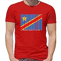 Democratic Republic of The Congo Barcode Style Flag - Mens Premium Cotton T-Shirt
