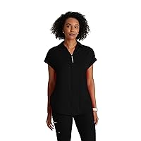 BARCO One Performance Knit Engage Top for Women - Zip Neck Collar and Cuffed Dolman Sleeves Women's Scrub Top