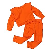 Shirt and Pants Set for Teen Girls Kids Toddler Baby Girls Boys Autumn Winter Solid Cotton Long New Born (A, 2-3 Years)