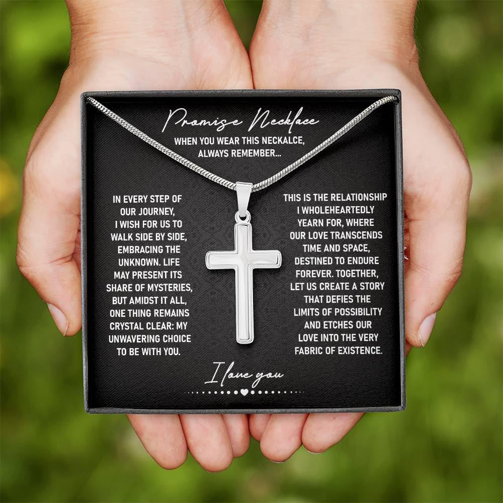 I Love You Gifts For Him Husband Boyfriend To My Man Cross Necklace From Girlfriend Wife Soulmate Sentimental Message Gift Ideas Necklace Jewelry Chain Faith Cross Christmas Anniversary Valentines Day Personalized Neklace For Men Custom Name Chain