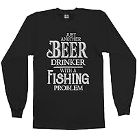 Threadrock Men's Beer Drinker & Fishing Problem Long Sleeve T-Shirt