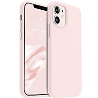 AOTESIER Compatible with iPhone 12 Phone Case and iPhone 12 Pro Case 6.1 inch,Silky Touch Premium Soft Liquid Silicone Rubber Anti-Fingerprint Full-Body Protective Flexible Bumper Case (Chalk Pink)