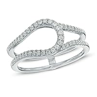 0.25 Cttw Round Cut White Natural Diamond Solitaire Enhancer Guard in 14K Solid White Gold